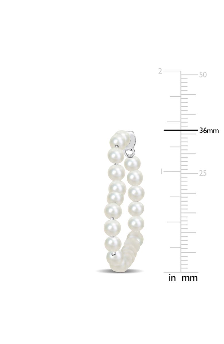 Julianna B. Pearl Open Heart Hoop Earrings, Alternate, color, Sterling Silver