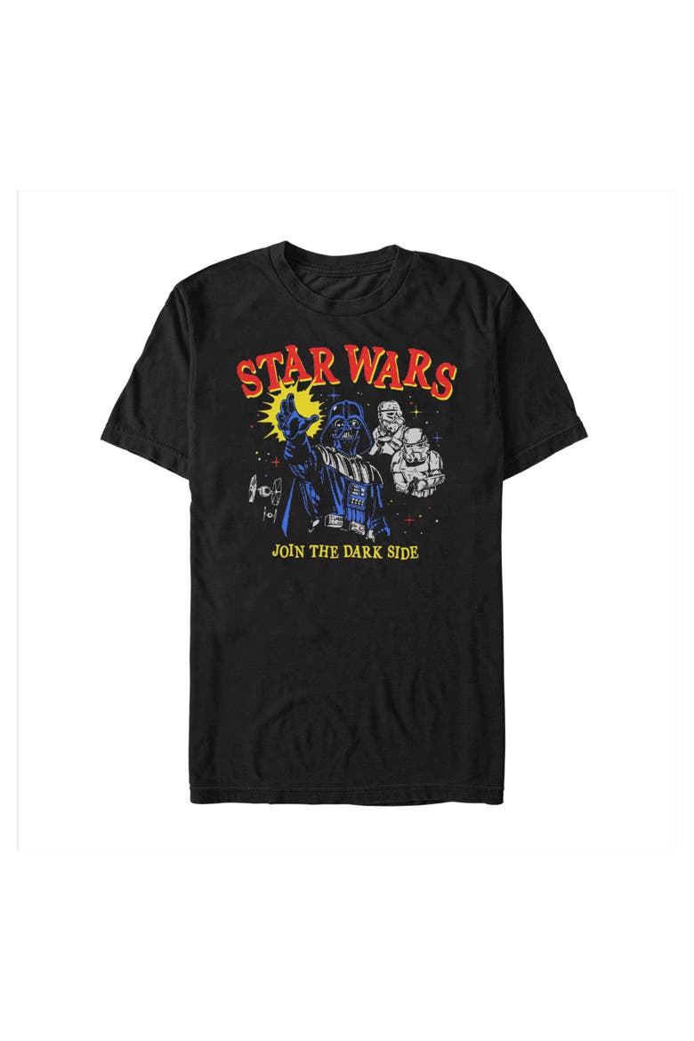 Mens Star Wars Retro Join The Dark Side T Shirt, Alternate, color, Black