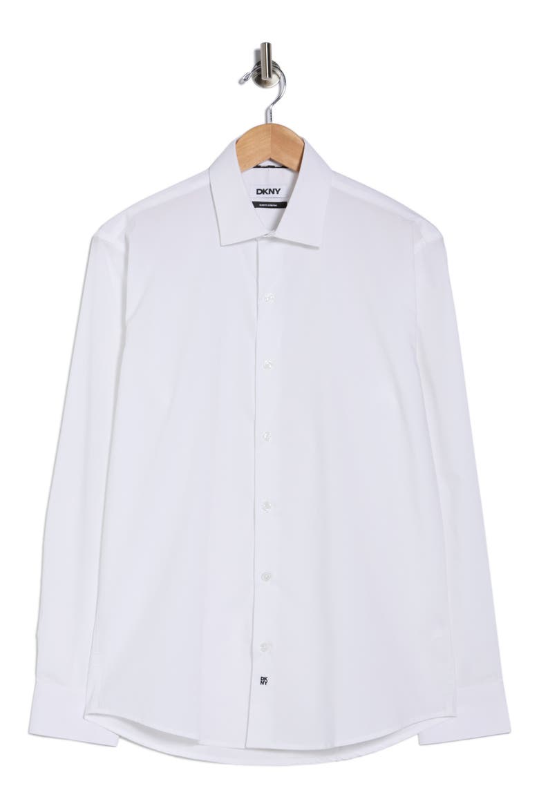 White Solid Stretch Dress Shirt, Alternate, color, WHITE