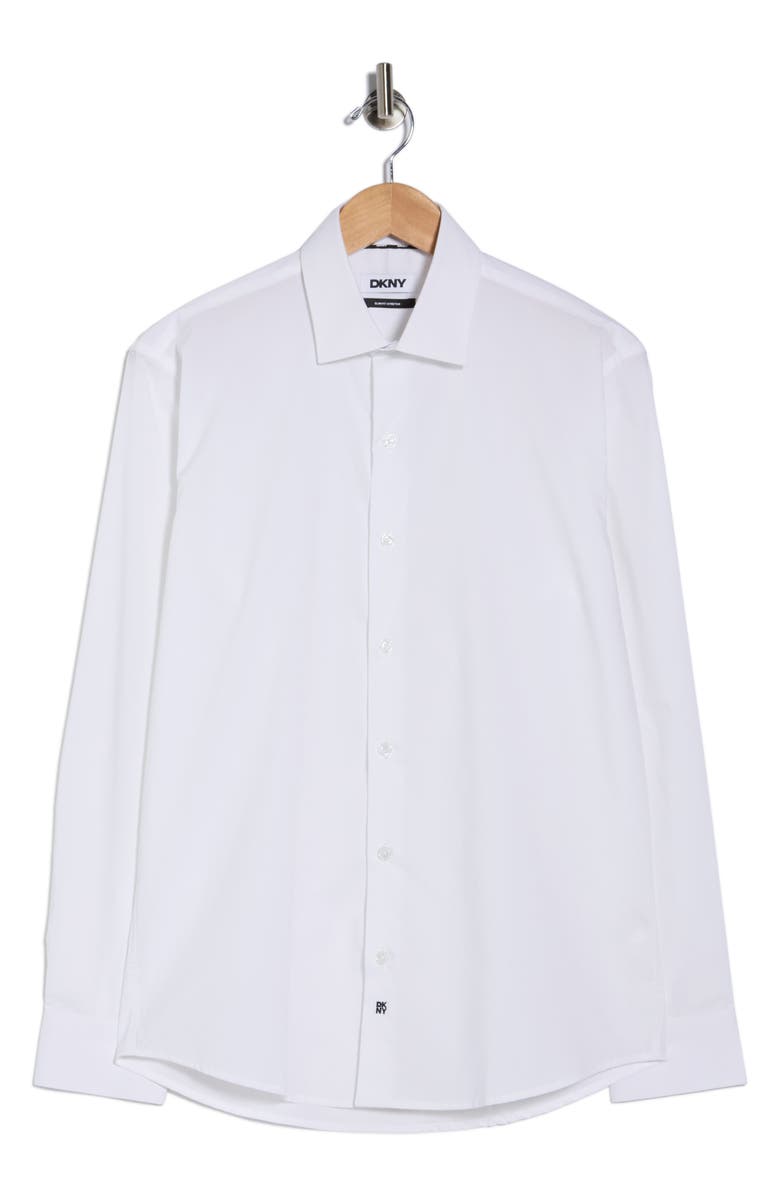 DKNY White Solid Stretch Dress Shirt, Alternate, color, White