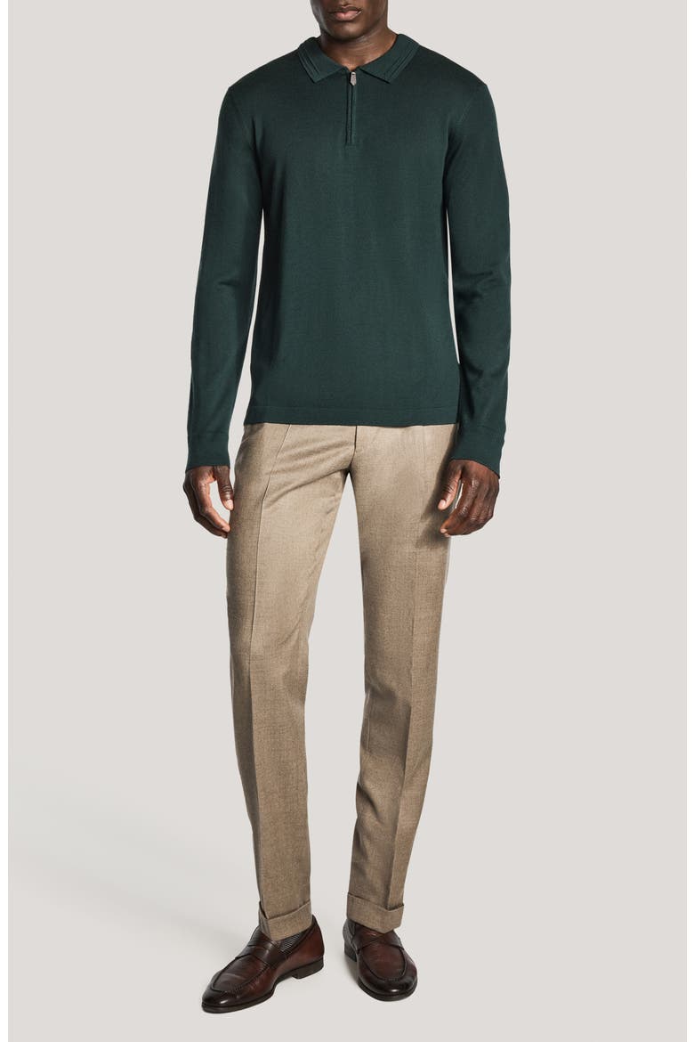 Merino Wool Quarter Zip Sweater, Alternate, color, HUNTER
