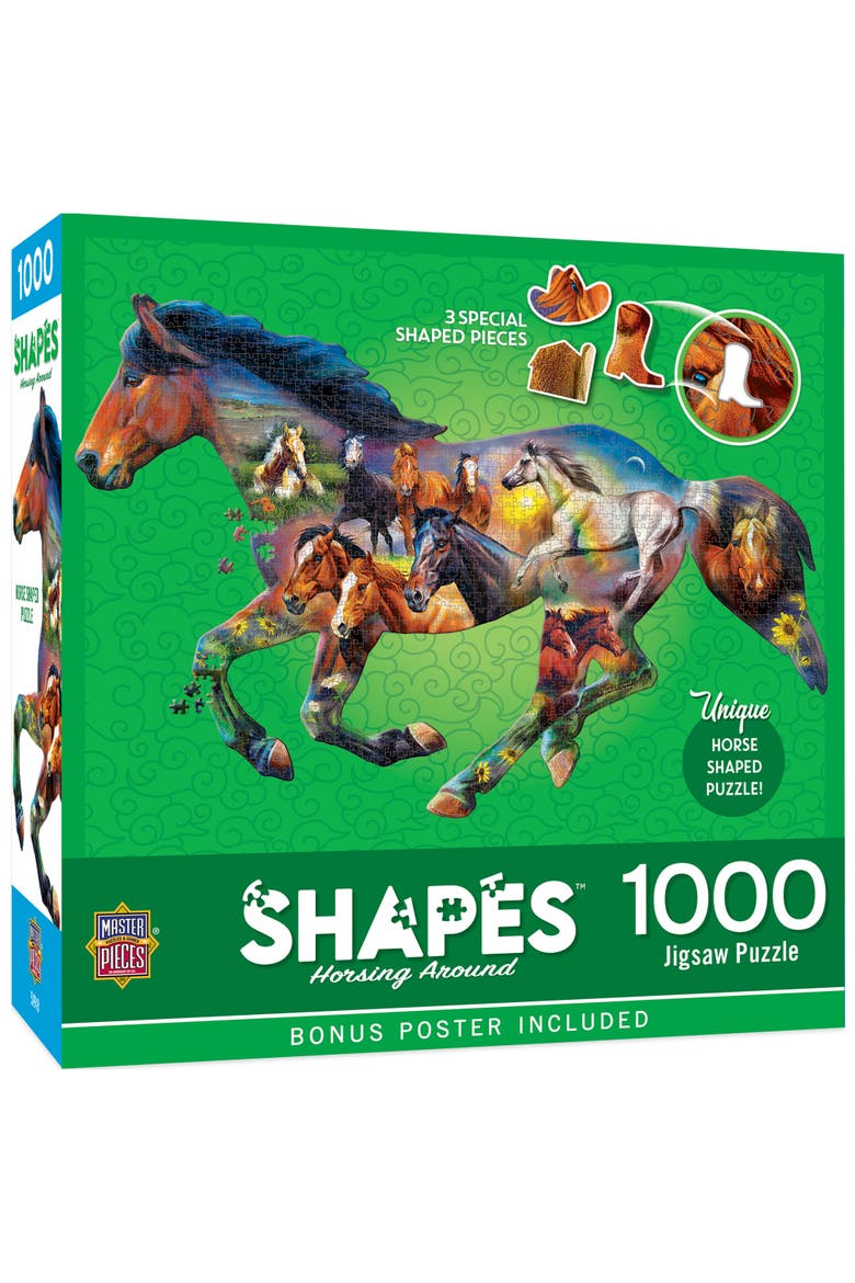 Horsing Around 1000 Piece Shaped Puzzle, Main, color, Multicolor