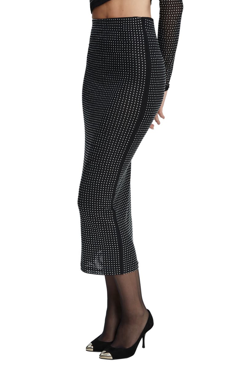 Bardot Atlas Rhinestone Embellished Skirt, Alternate, color, 