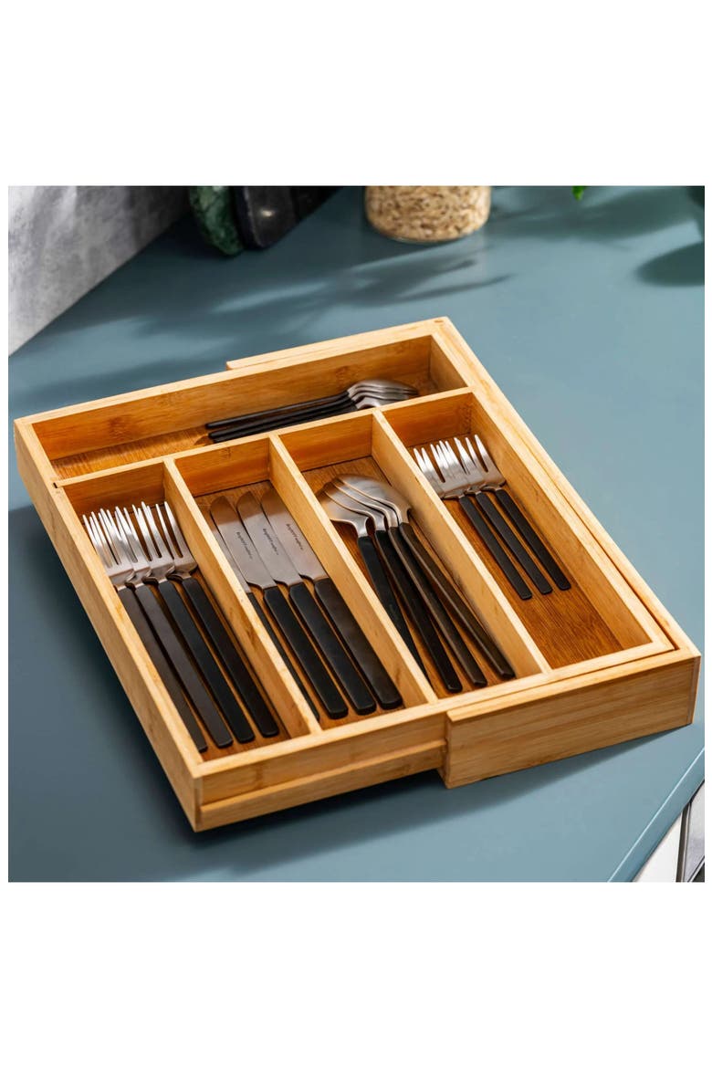 20-Piece Flatware Set, Alternate, color, BLACK