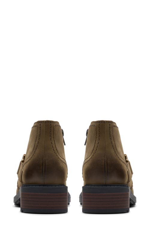 Clarks Hearth Faye Leather Bootie In Brown