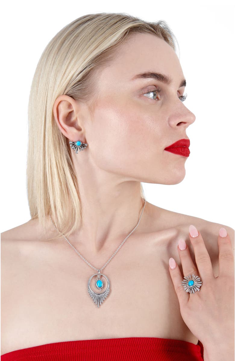 Lucy Quartermaine Egyptian Turquoise Pendant, Alternate, color, Sterling Silver