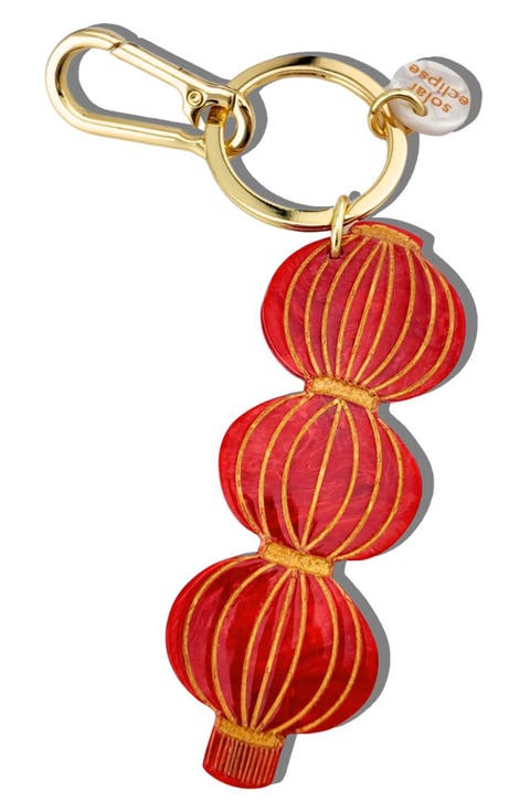 Hand Painted Red Lantern Key Chain Bag Charm