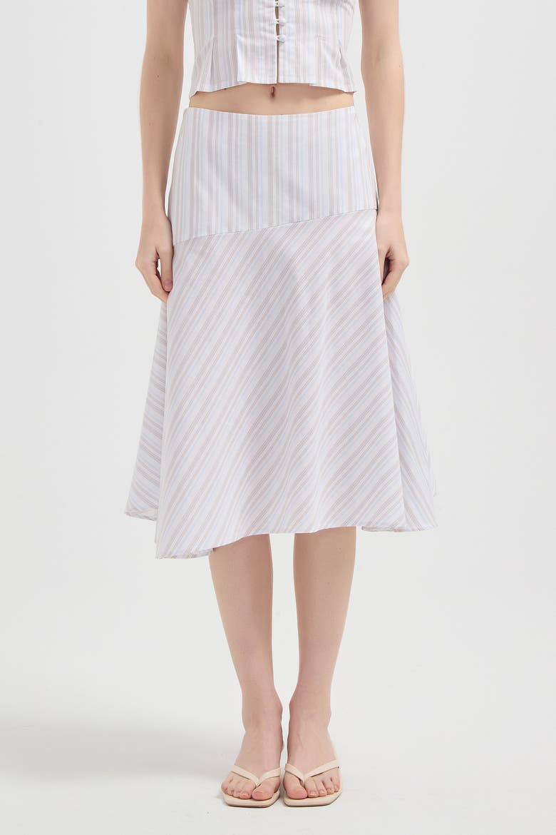 Lynn Flare Midi Skirt, Main, color, Coastal Stripe
