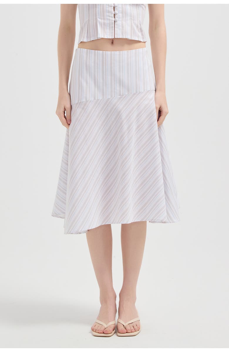 nuaje nuaje Lynn Flare Midi Skirt, Main, color, Coastal Stripe