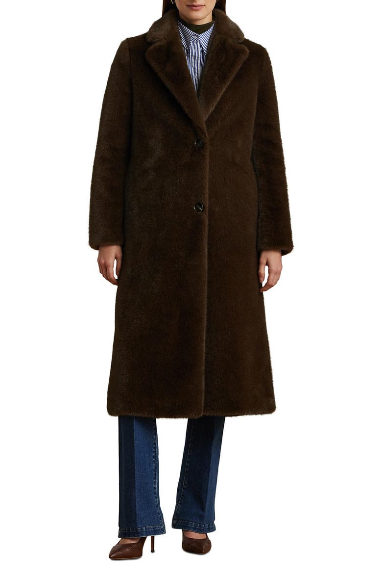 Faux Fur Coat, Main, color, CIRCUIT BROWN