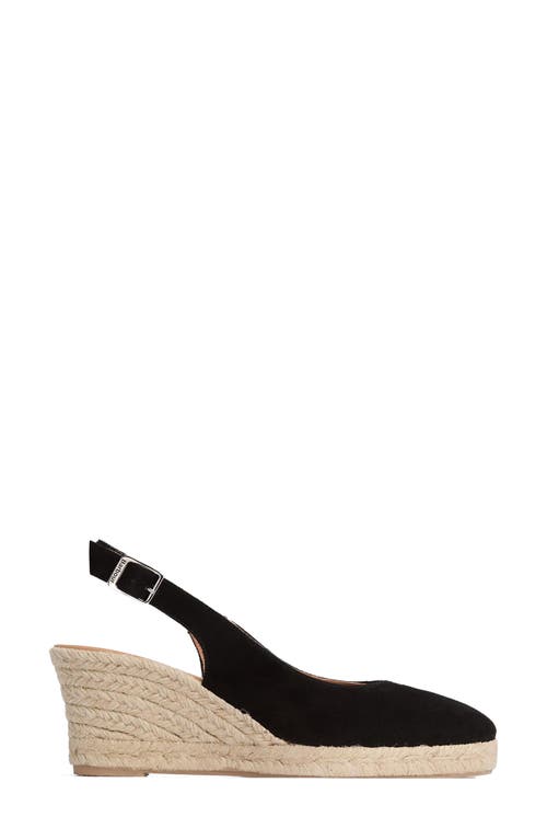 Barbour Hazel Slingback Espadrille Wedge Sandal In Black Suede