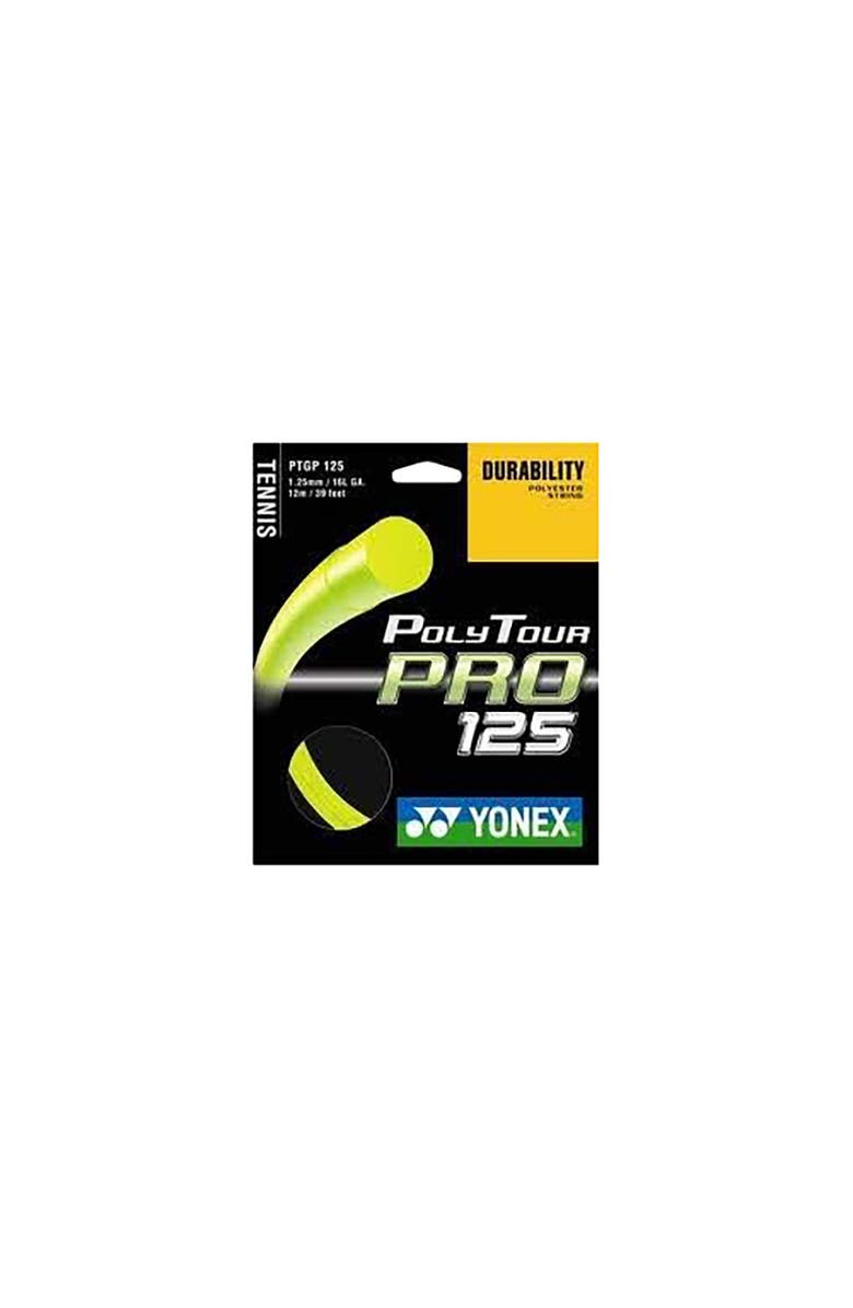 YONEX PolyTour Pro 125 Flash Yellow Tennis String, Main, color, Flash Yellow
