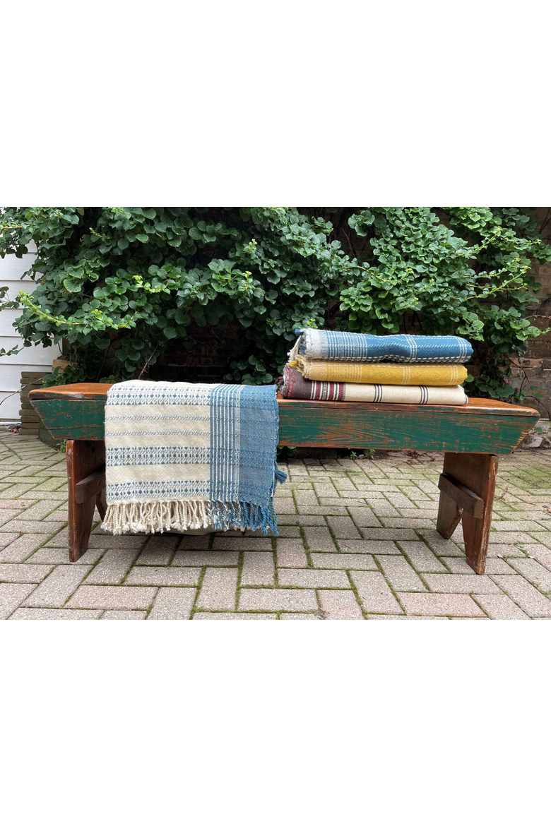 Shell/Indigo Handwoven Bedspread, Alternate, color, Shell/Indigo