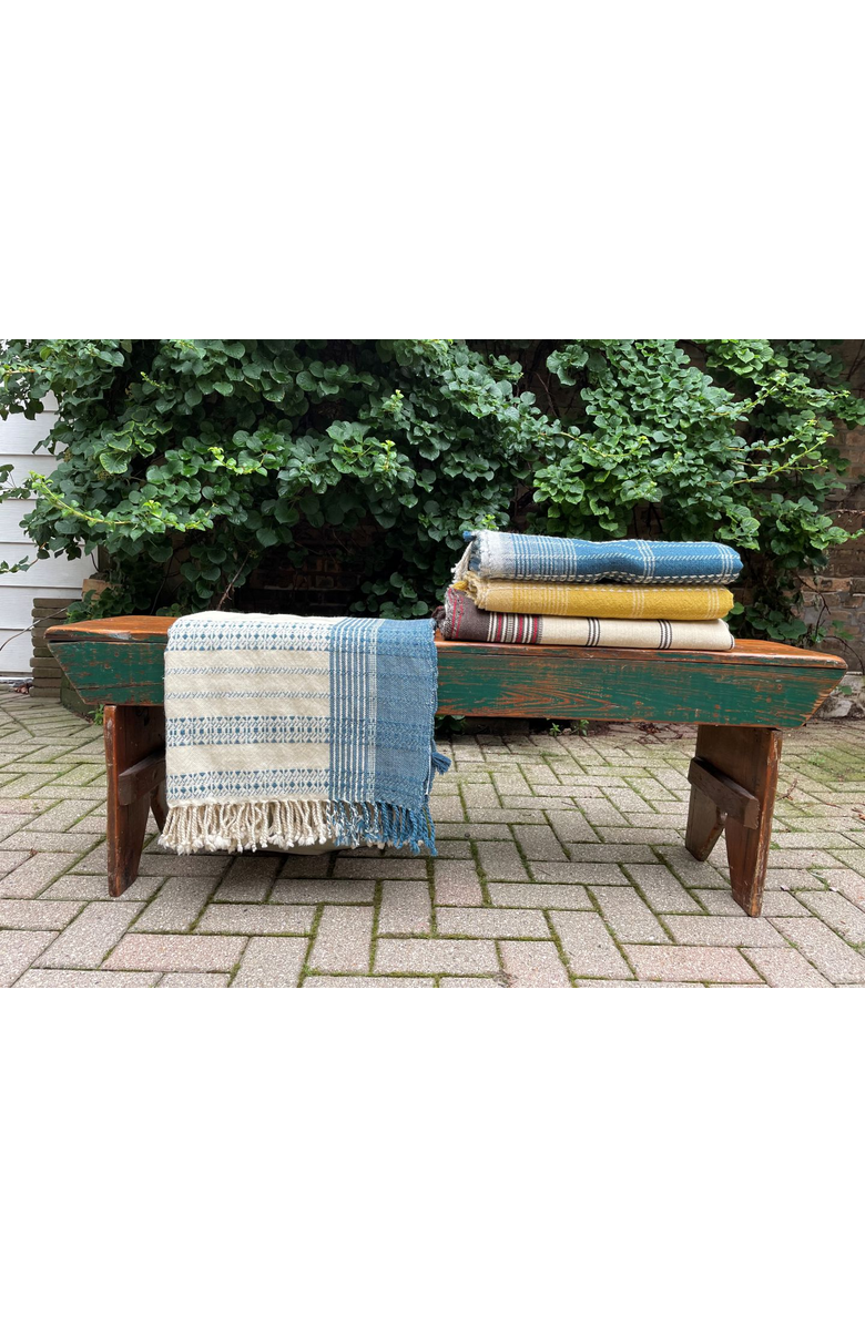 Alamwar Shell/Indigo Handwoven Bedspread, Alternate, color, Shell/Indigo