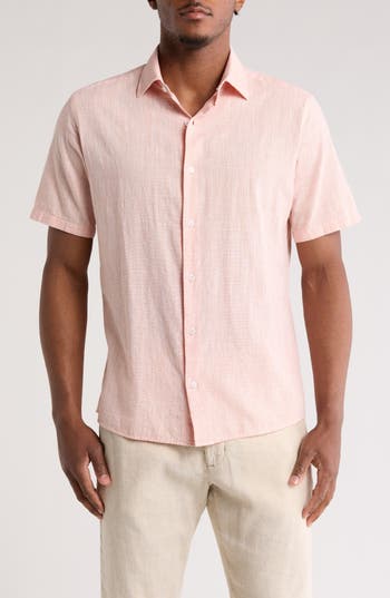 Westzeroone Lorenzo Short Sleeve Button-up Shirt In Orange