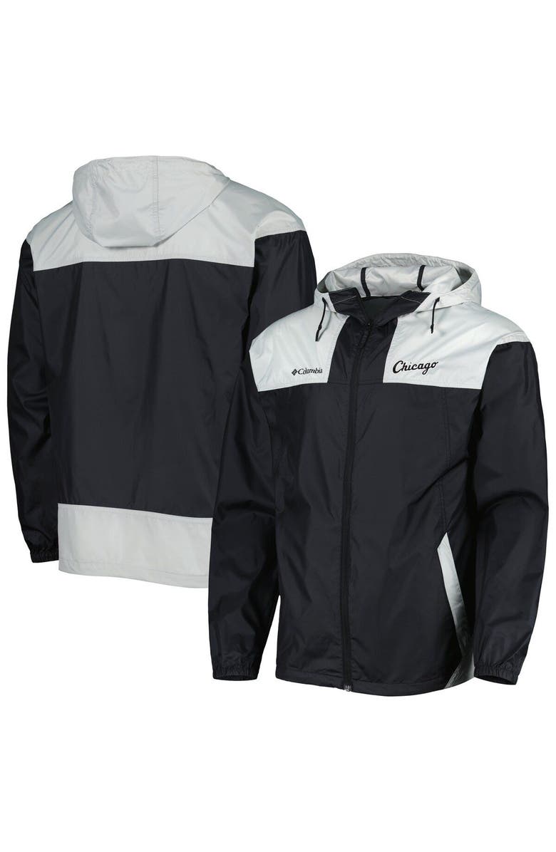 Columbia Men's Columbia Black/Gray Chicago White Sox Omni-Shade Flash Forward Challenger Full-Zip Windbreaker Jacket, Main, color, 