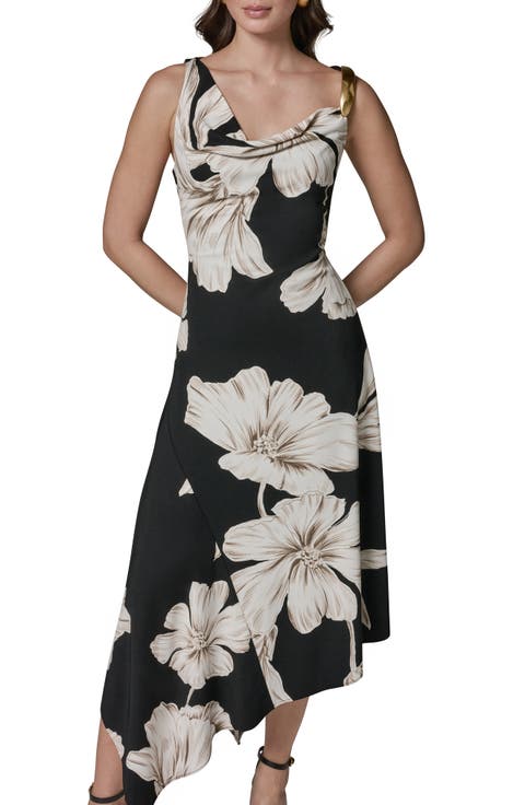 Floral Asymmetric Midi Dress
