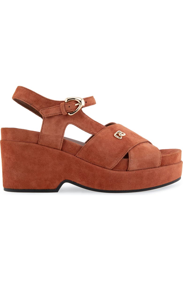 Aerosoles Cora Ankle Strap Platform Sandal, Alternate, color, Rust Suede