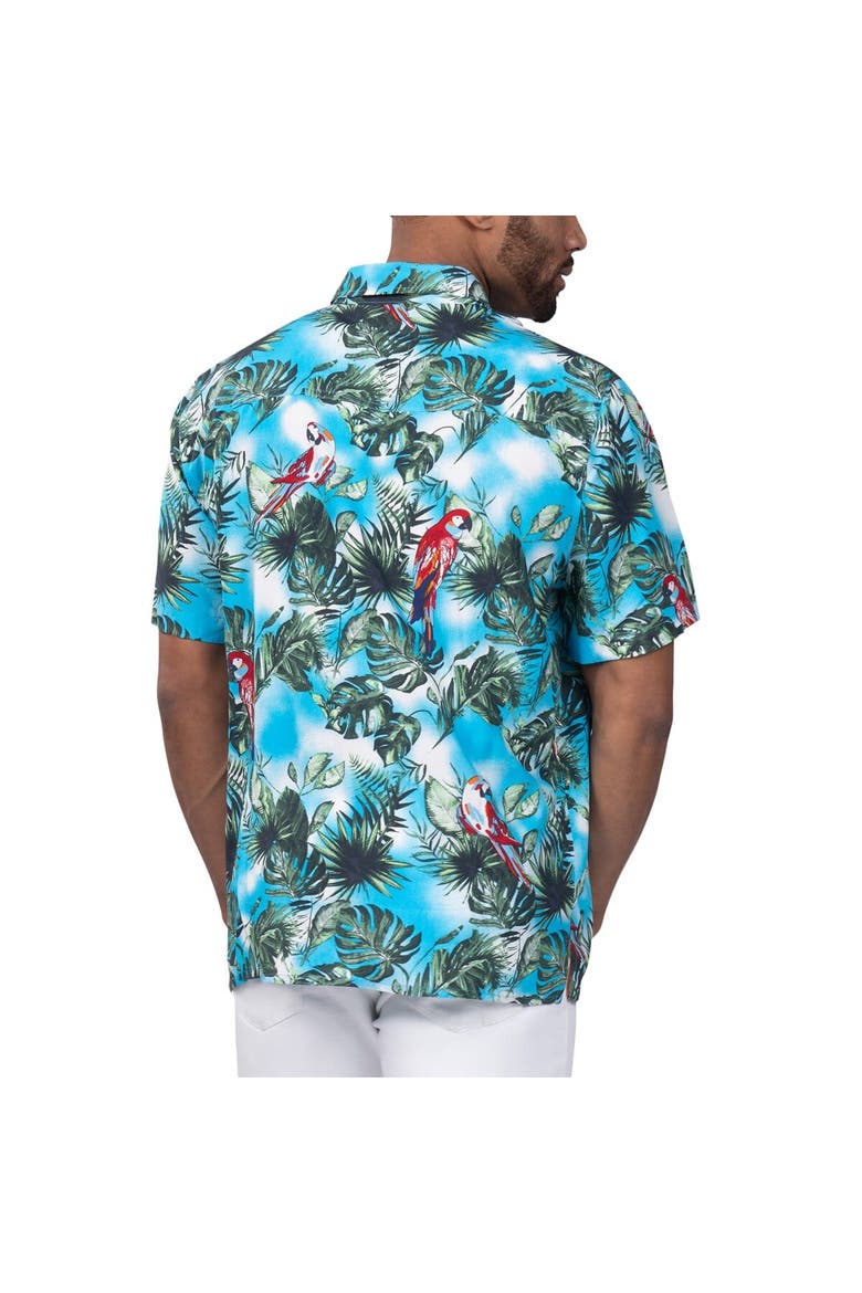 Men's Margaritaville Light Blue Cleveland Browns Jungle Parrot Party Button-Up Shirt, Alternate, color, Light Blue