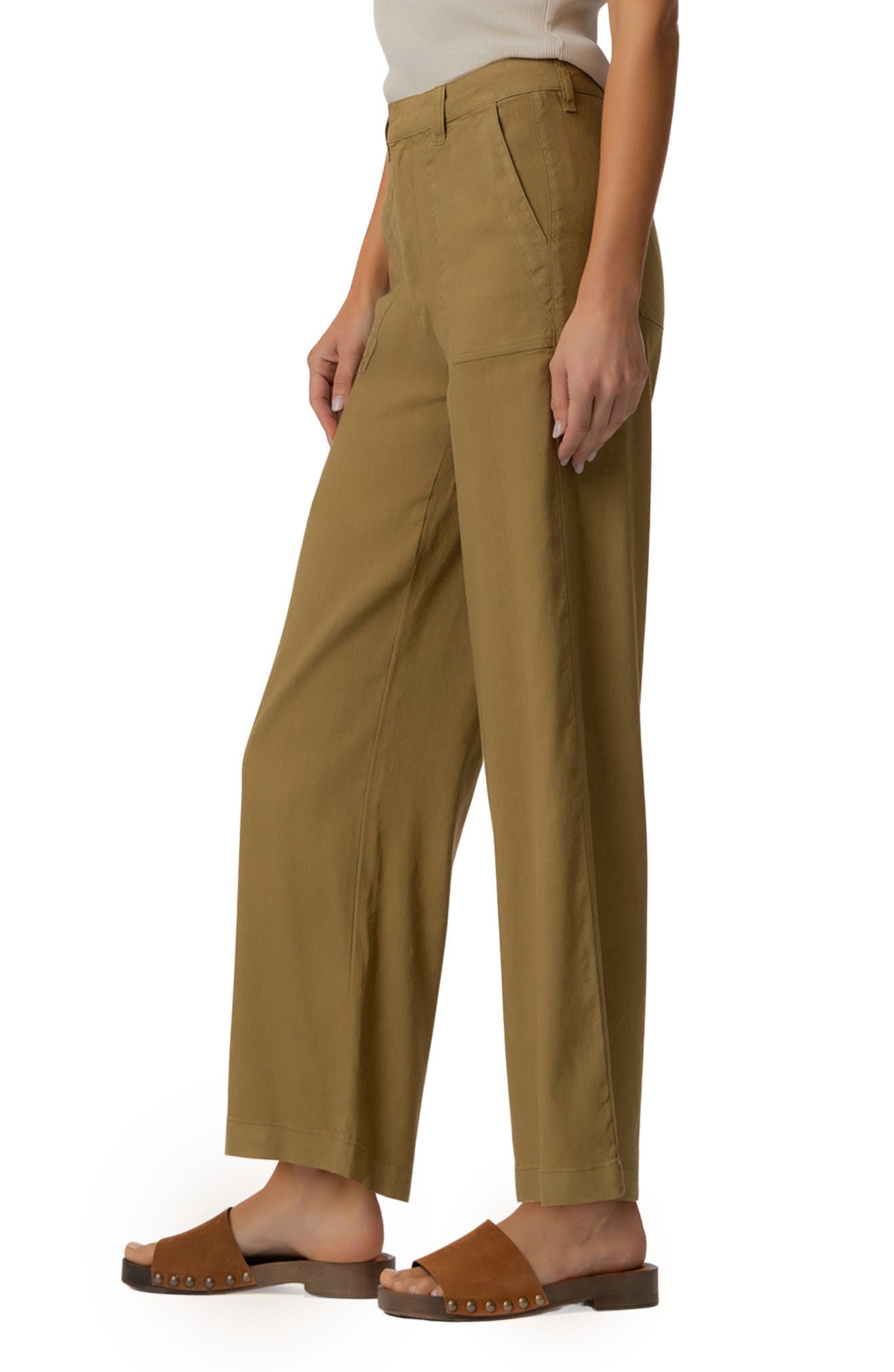 Женские KUT from the Kloth Topaz High Waist Crop Wide Leg Linen Blend Pants — фото 3