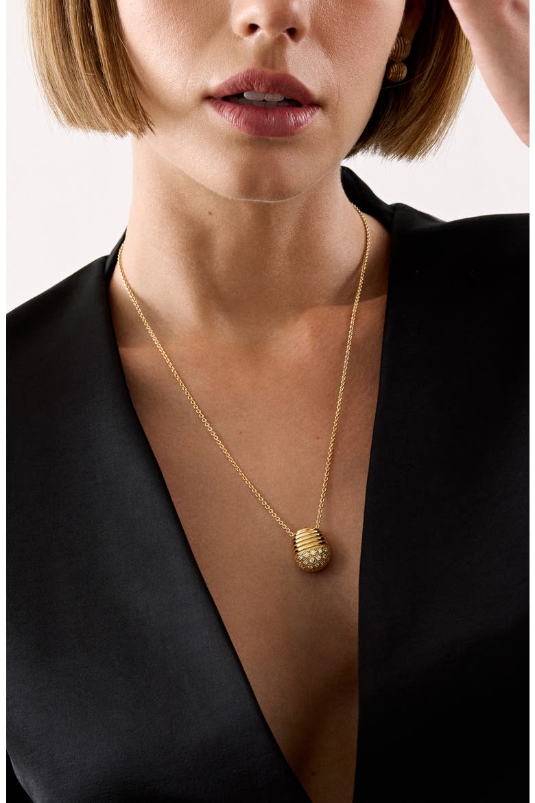 Isla Oval Diamond Pendant Necklace, Alternate, color, YELLOW GOLD