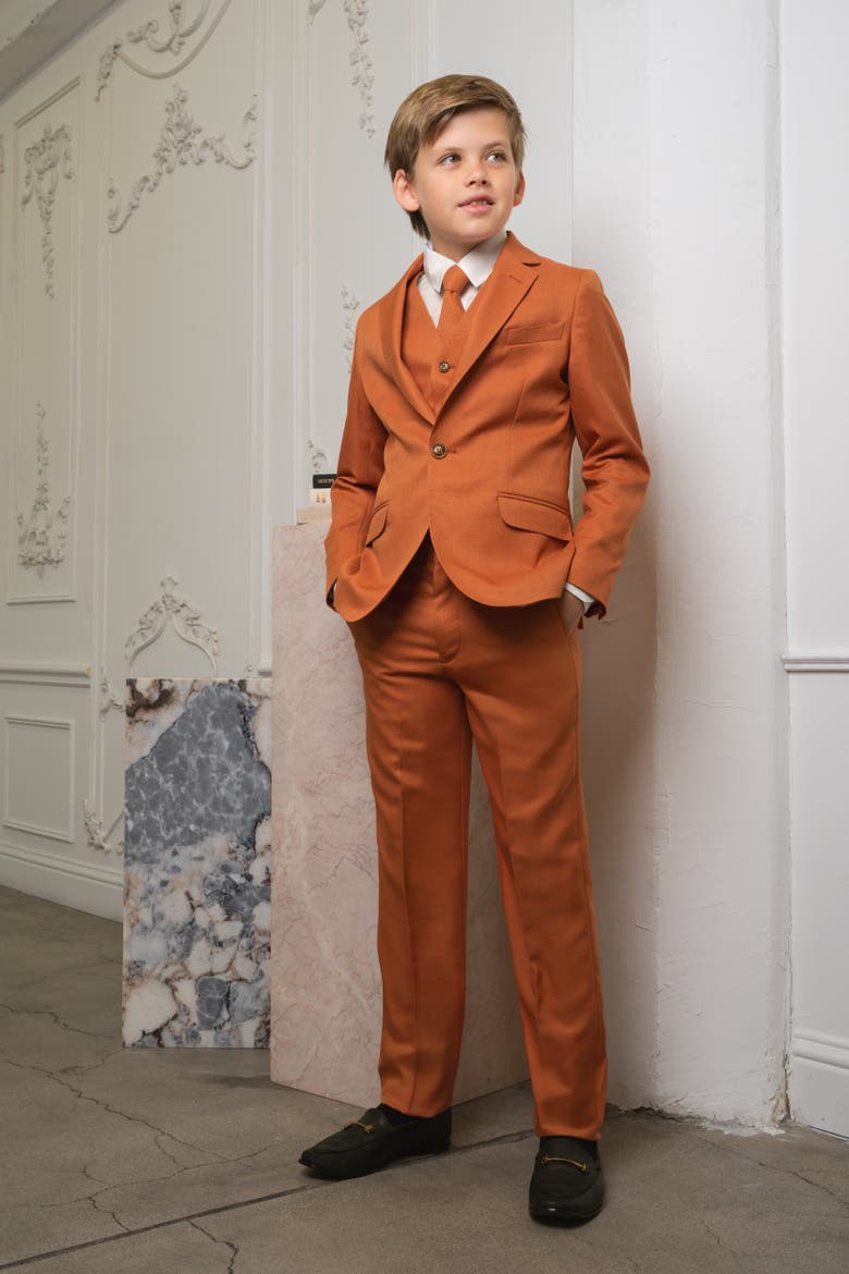 Kids' Osiris 5-Piece Slim Fit Suit, Alternate, color, Terracotta