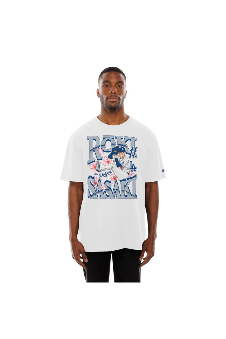 Men's New Era Roki Sasaki White Los Angeles Dodgers Player T-Shirt, Alternate, color, White