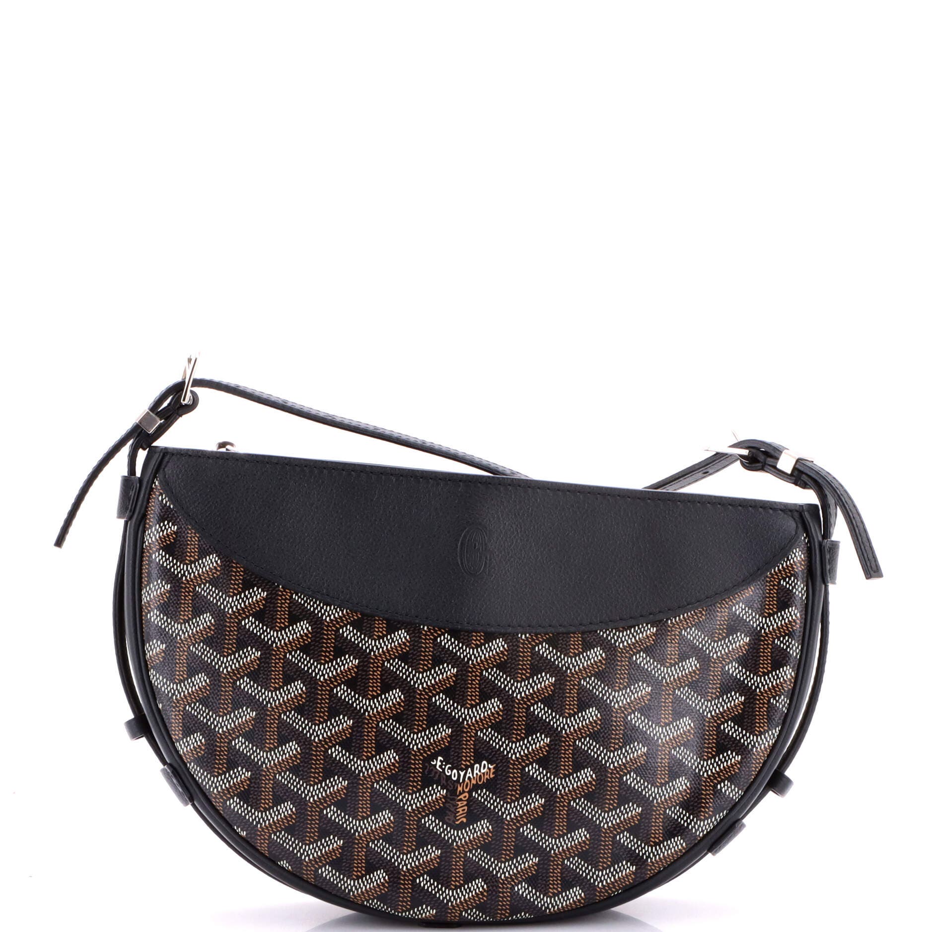 Hirondelle Shoulder Bag Coated Canvas and Leather, Main, color, Black