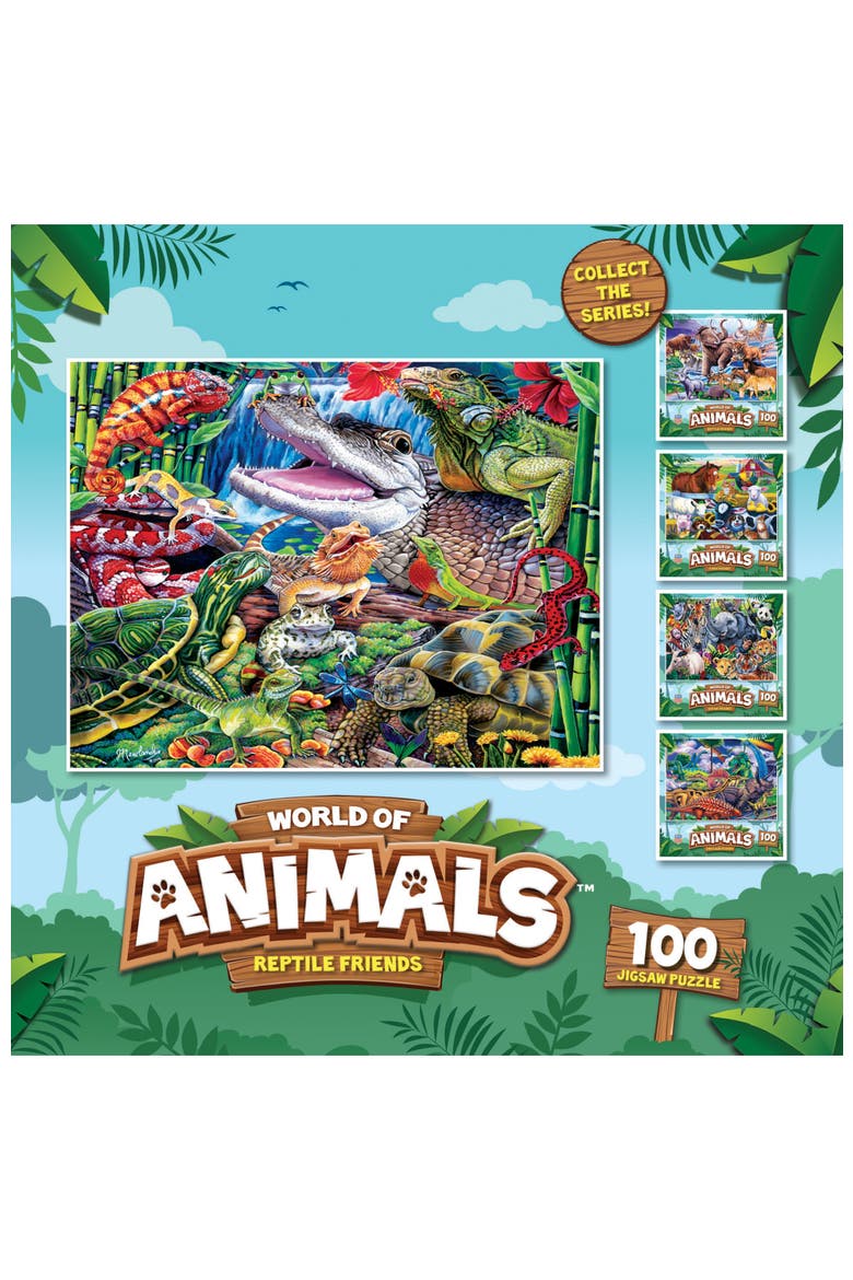 Reptile Friends 100 Piece Jigsaw Puzzle, Alternate, color, Multicolor