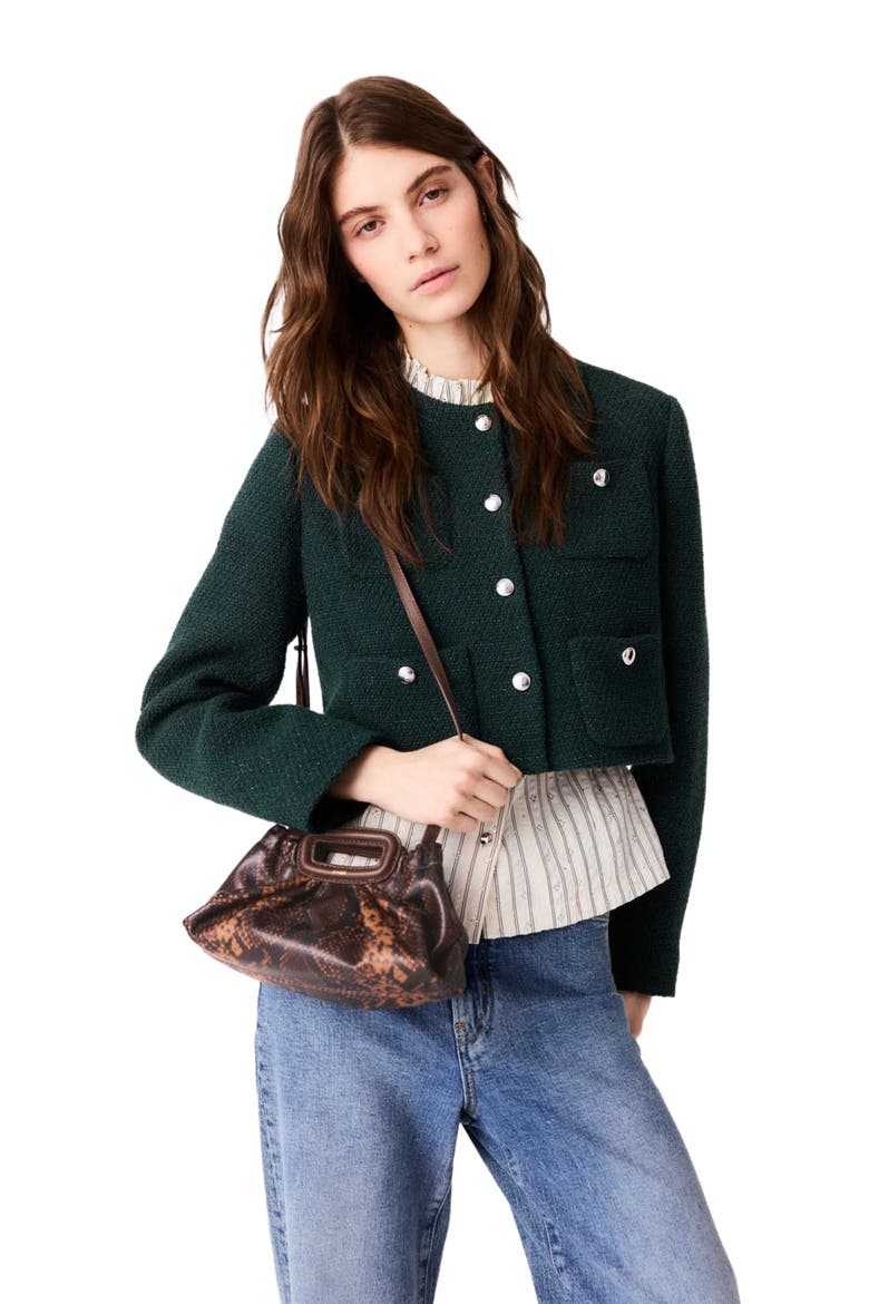 Short tweed jacket, Alternate, color, Bottle green