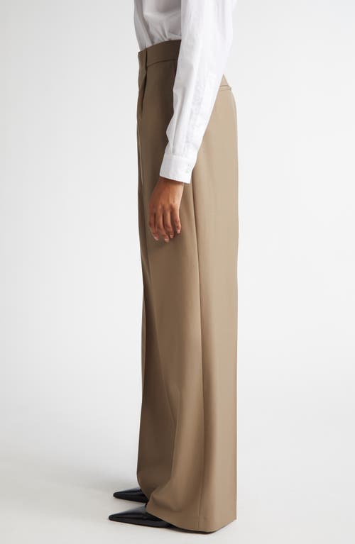 Rohe Wide-leg Wool Trousers In Khaki