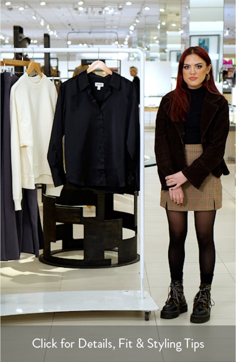 Relaxed Fit Satin Button-Up Shirt, sales video thumbnail