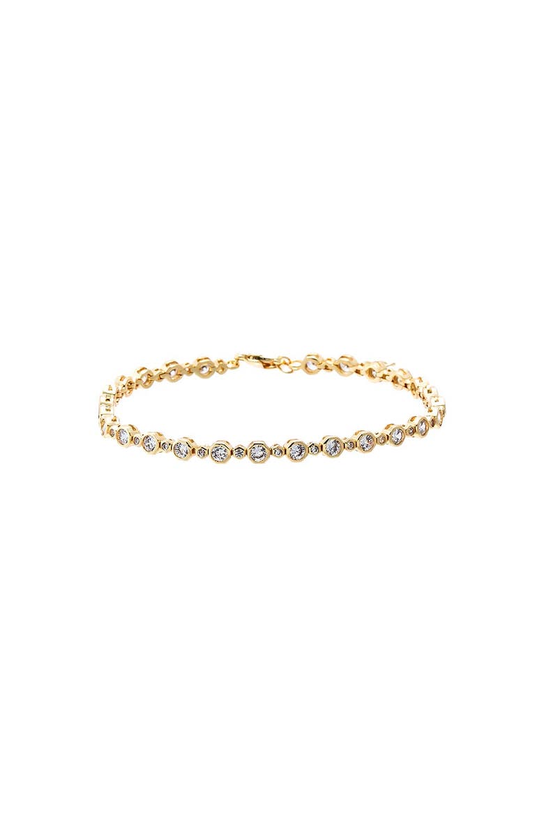 Graduated CZ Bezel Set Tennis Bracelet, Main, color, Gold