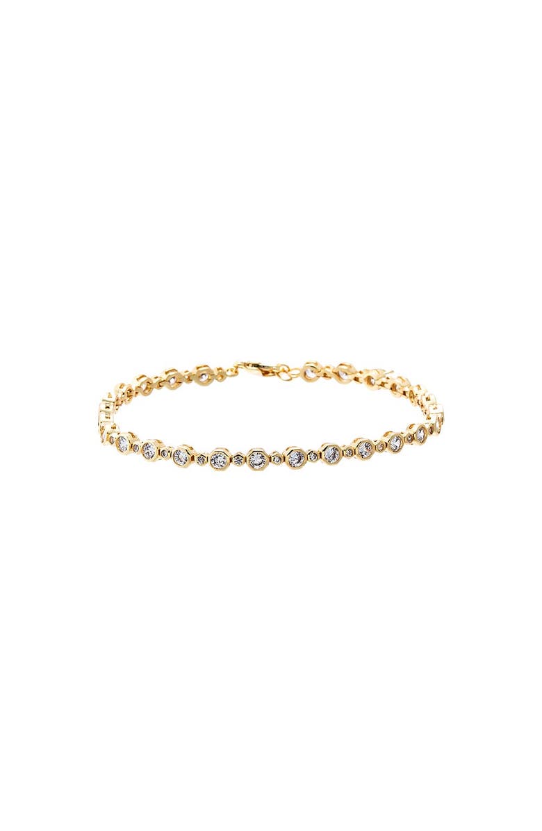 BY ADINA EDEN Graduated CZ Bezel Set Tennis Bracelet, Main, color, Gold