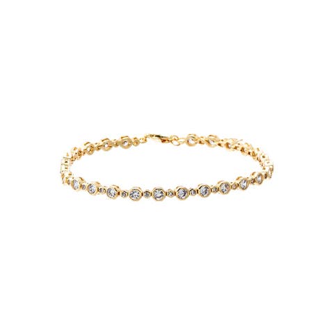 Graduated CZ Bezel Set Tennis Bracelet