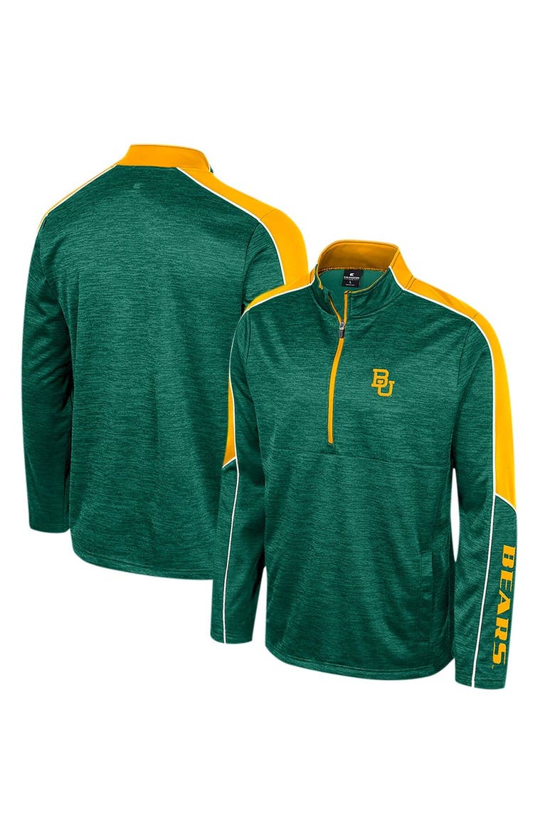 Men's Colosseum Green Baylor Bears Marled Half-Zip Jacket, Main, color, Green