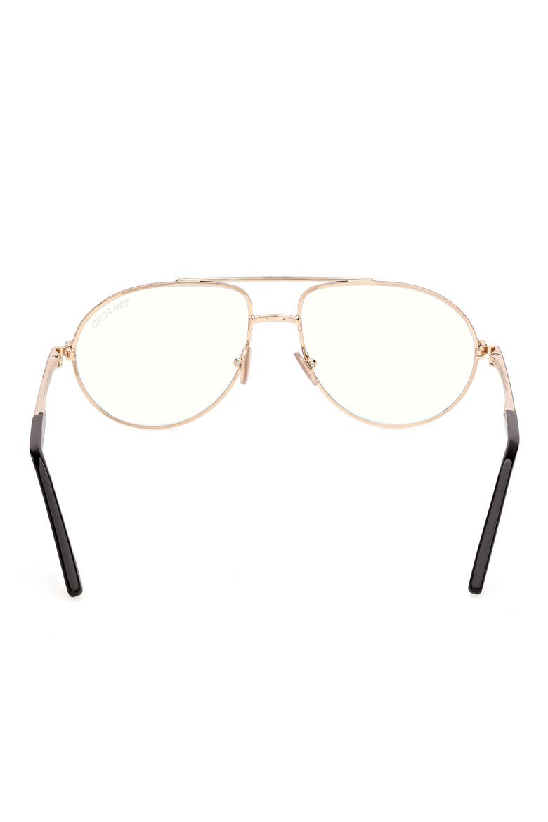56mm Pilot Optical Glasses, Alternate, color, SHINY ROSE GOLD ROSE GOLD T L