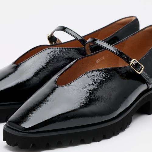 Marc Nolan Roxie Leather Lug Mary Janes In Black