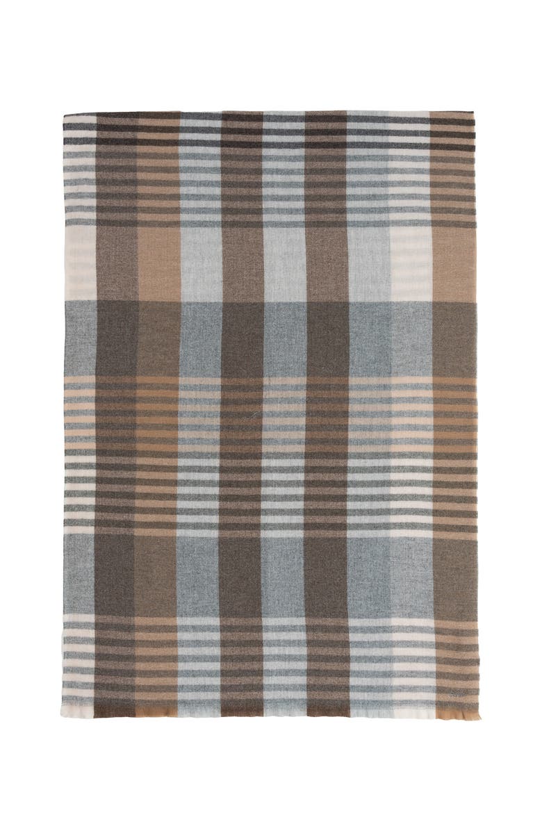 Echo Gramercy Plaid Wrap, Main, color, Grey Heather