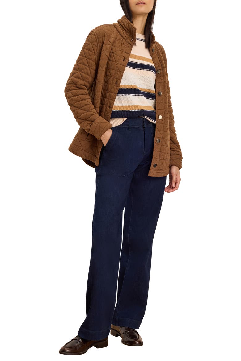 Quilted Femme Knit Jacket, Alternate, color, SADDLE