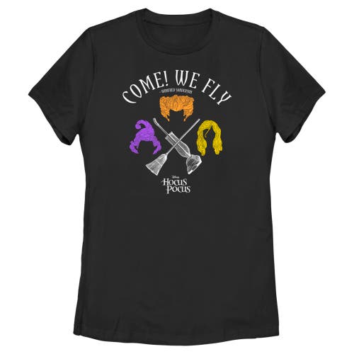 Hocus Pocus Come We Fly Graphic T-shirt In Black