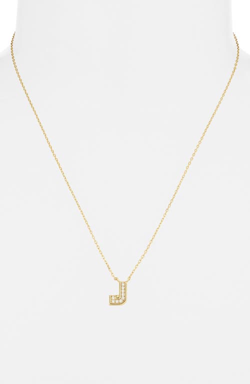 Argento Vivo Sterling Silver Cubic Zirconia Initial Pendant Necklace In Gold