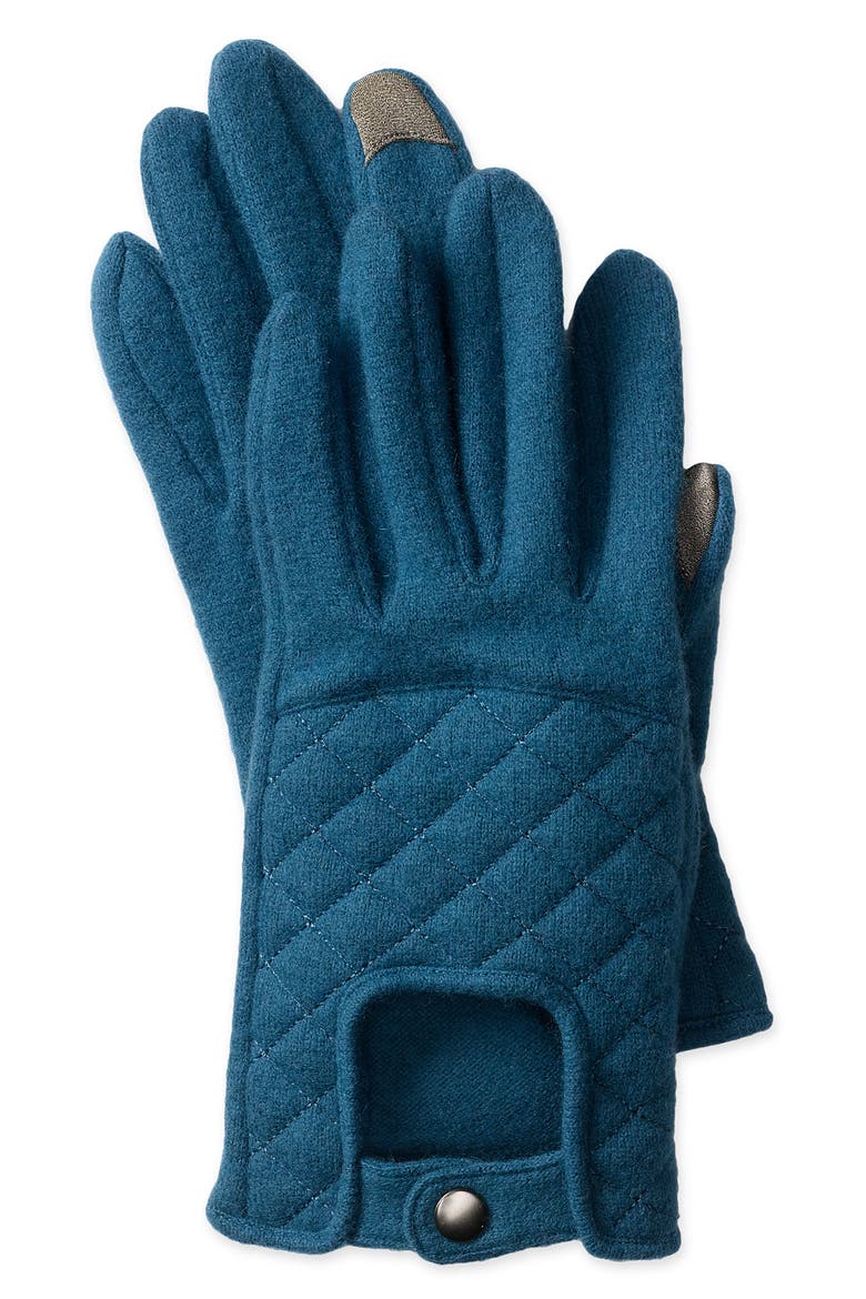 'Driver Touch' Wool Blend Gloves, Main, color, DENIM