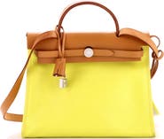 Pre-Owned Hermes Herbag Zip Berline Vache Canvas and Leather 31