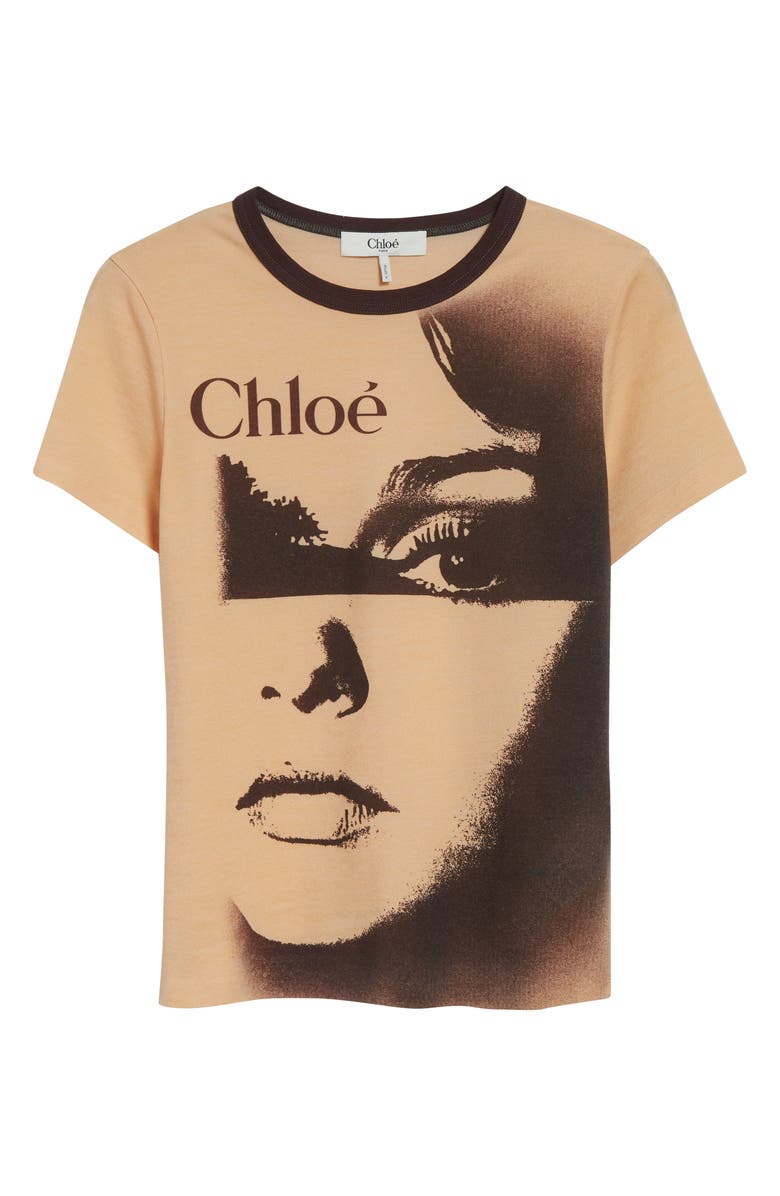 Chloé Portrait Graphic T-Shirt, Alternate, color, Tender Orange