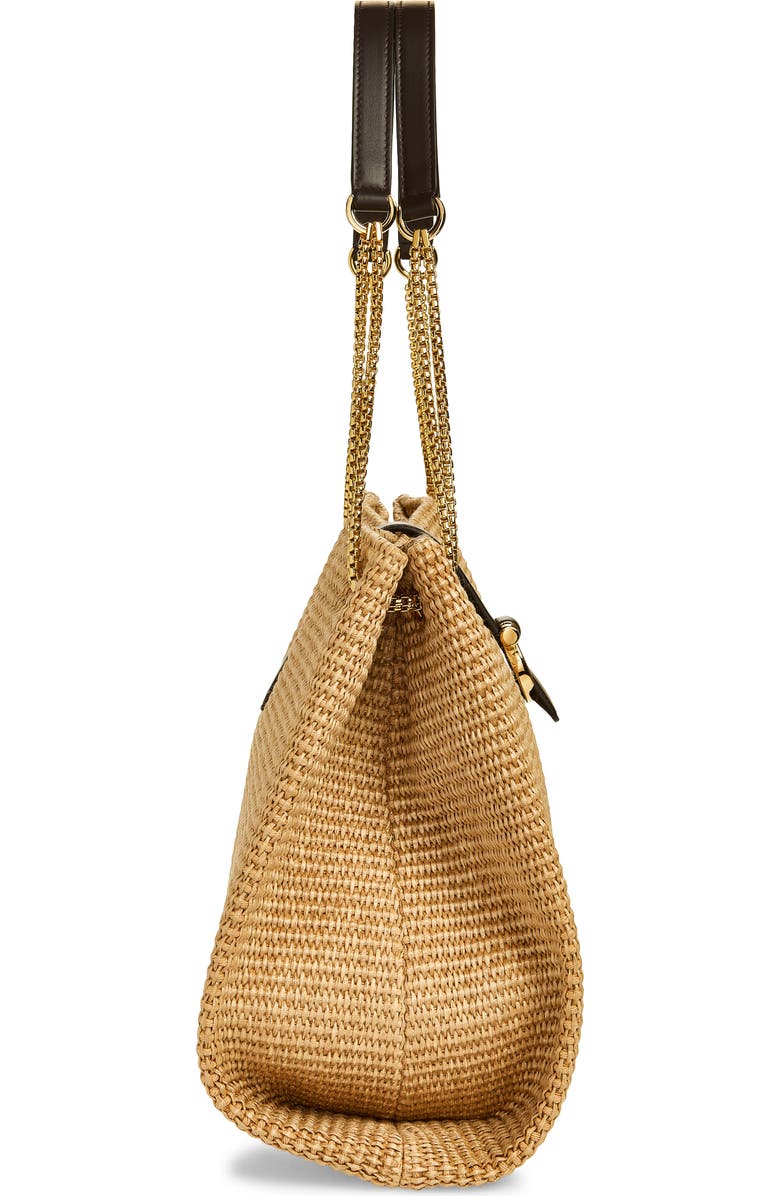FERRAGAMO Mia Raffia Tote, Alternate, color, Naturale Testa Di Moro