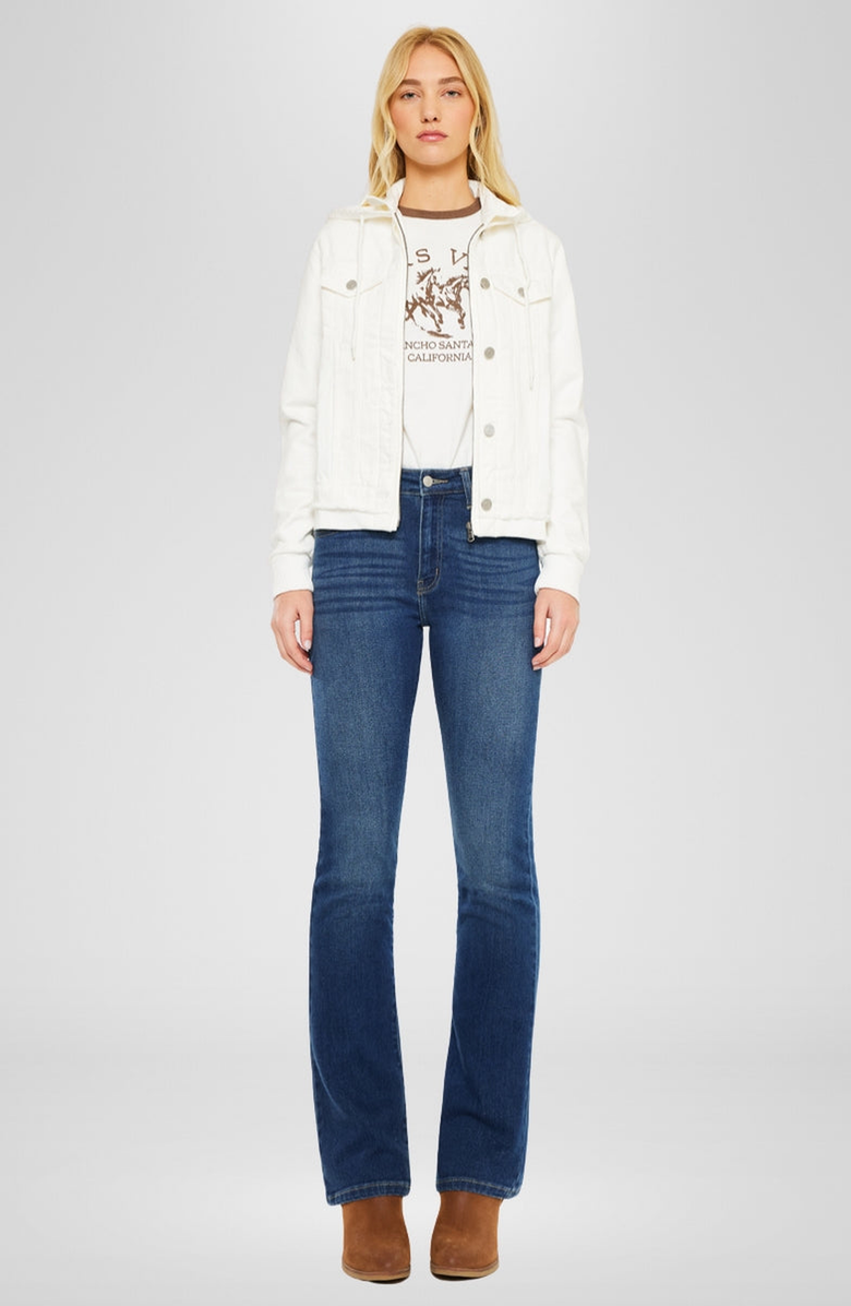 KanCan Eleni Denim Hoodie Jacket, Alternate, color, White