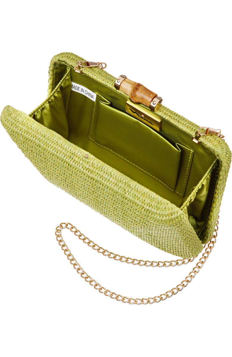 Nina Malia Frame Clutch, Alternate, color, Lime