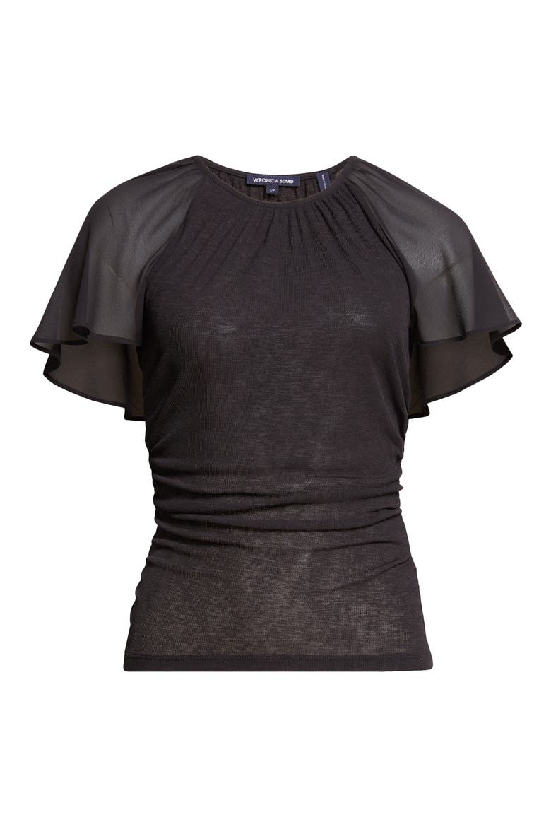 Arisa Mixed Media Top, Alternate, color, BLACK