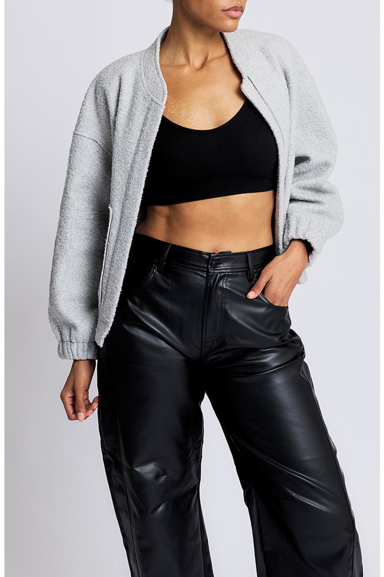 Robbie Boucle Zip Up Jacket, Alternate, color, DOVE GREY